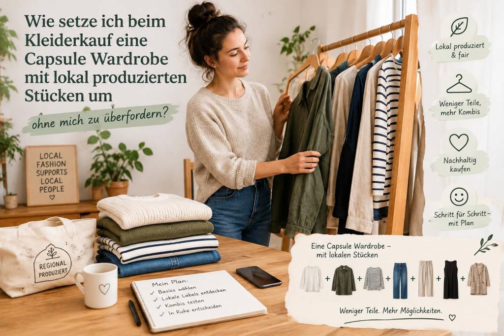 Wie setze ich beim kleiderkauf eine capsule wardrobe mit lokal produzierten stücken um, ohne mich zu überfordern