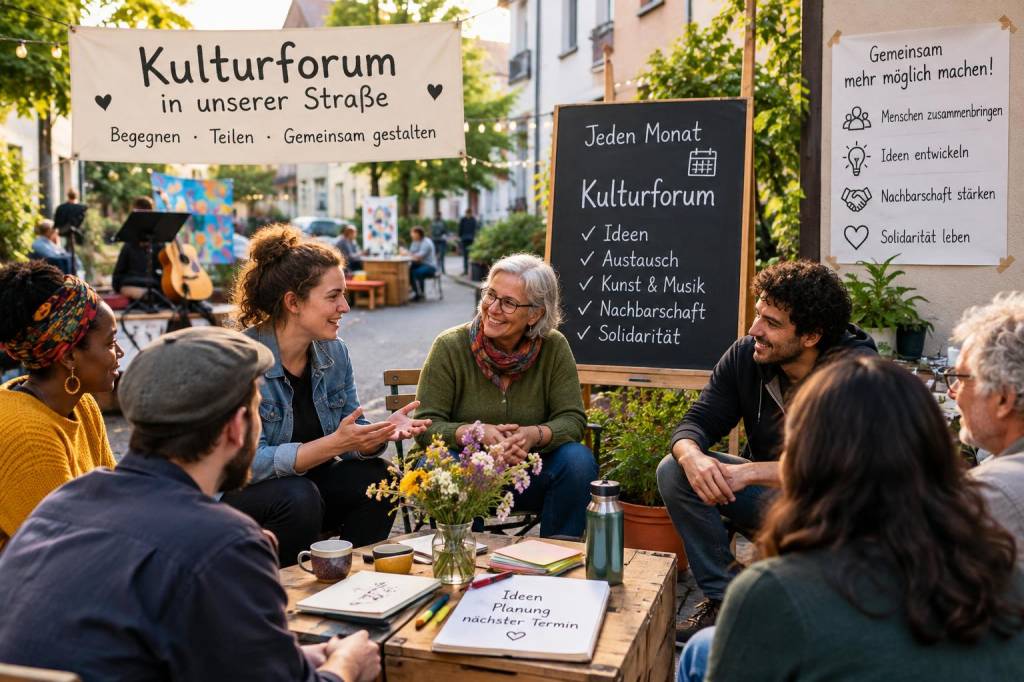 Wie initiiere ich in meiner straße ein monatliches kulturforum, das nachbarschaftliche solidarität konkret macht